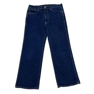 3x1 Jeans Wide Leg Dark Blue Denim Crop Ankle Size 30